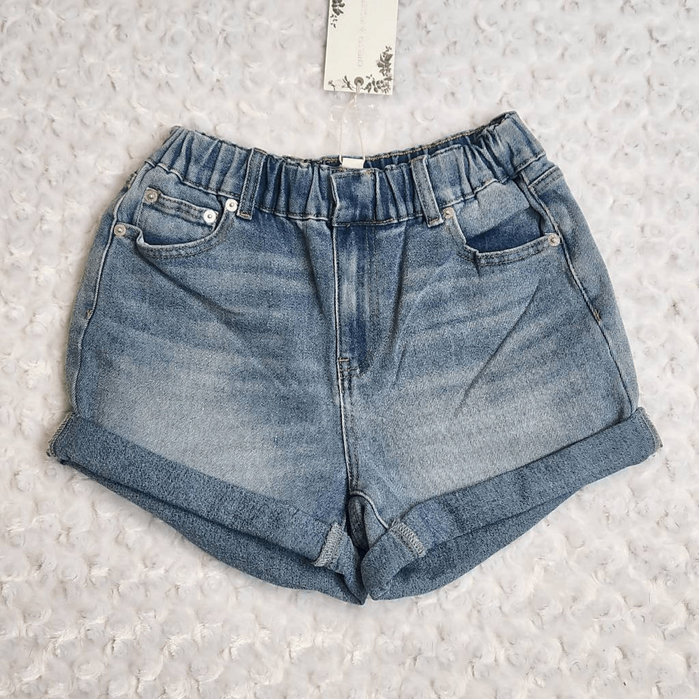Chelsea & Violet Medium Wash Spring Blue Denim Cuffed Shorts XS NWT (7100)